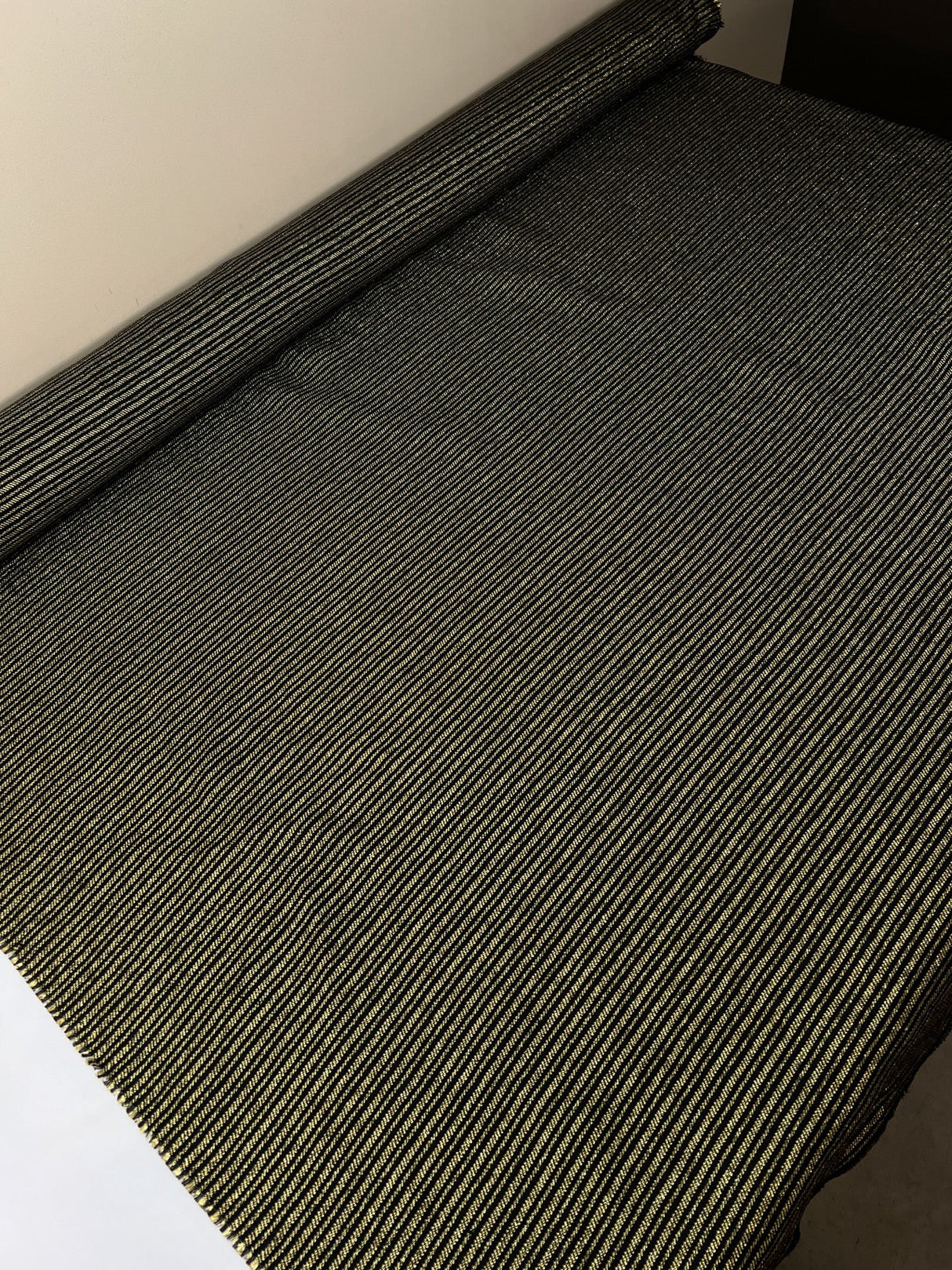 Cotton Lurex Tweed Striped Golden-Black