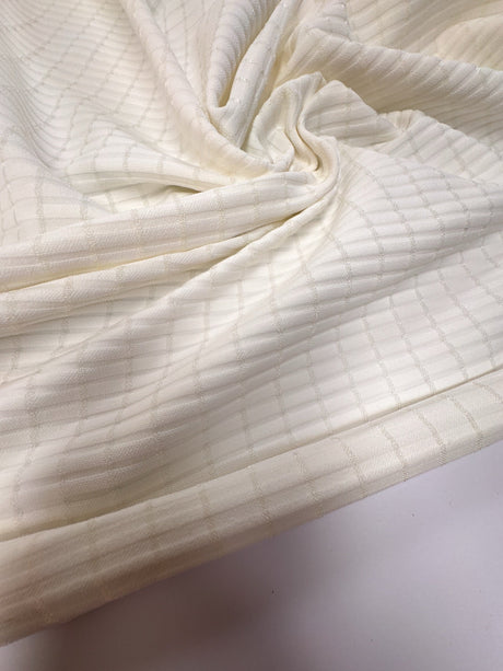 Polyamide Elastane Knitted Striped Beige White