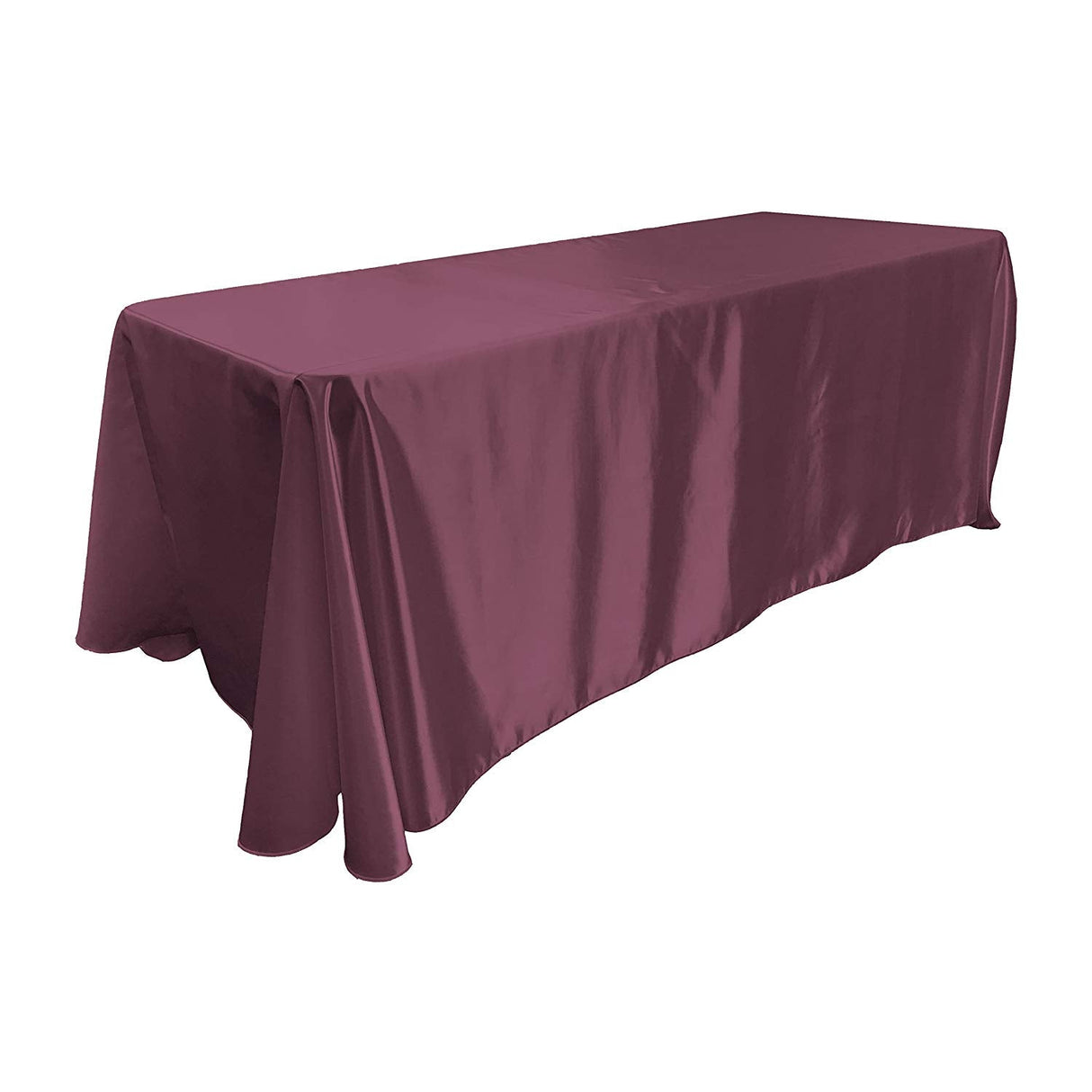 Eggplant Bridal Satin Rectangular Tablecloth 90 x 156″