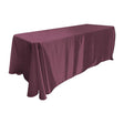 Eggplant Bridal Satin Rectangular Tablecloth 90 x 132″