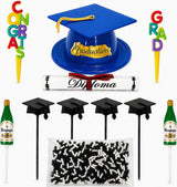 Oasis Supply, Graduation Cake Decorating Kits with Sprinkles (Various Color Grad Caps)