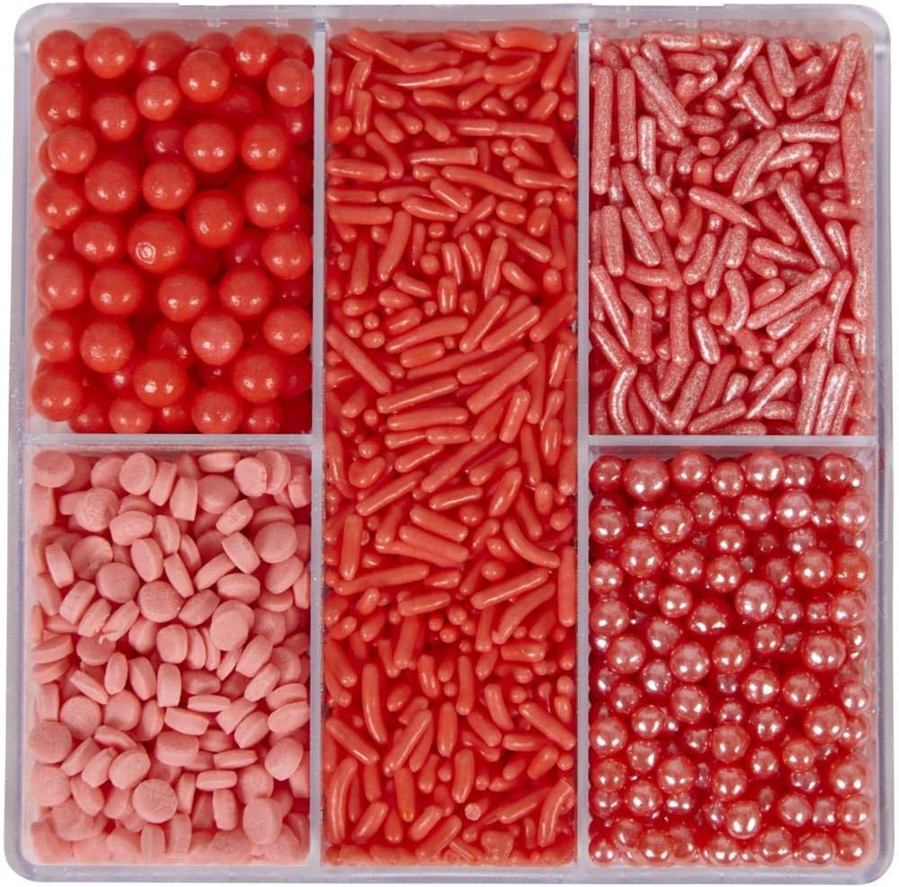 Wilton Sprinkles Assortment Coral Pink Colors – 6 Compartment