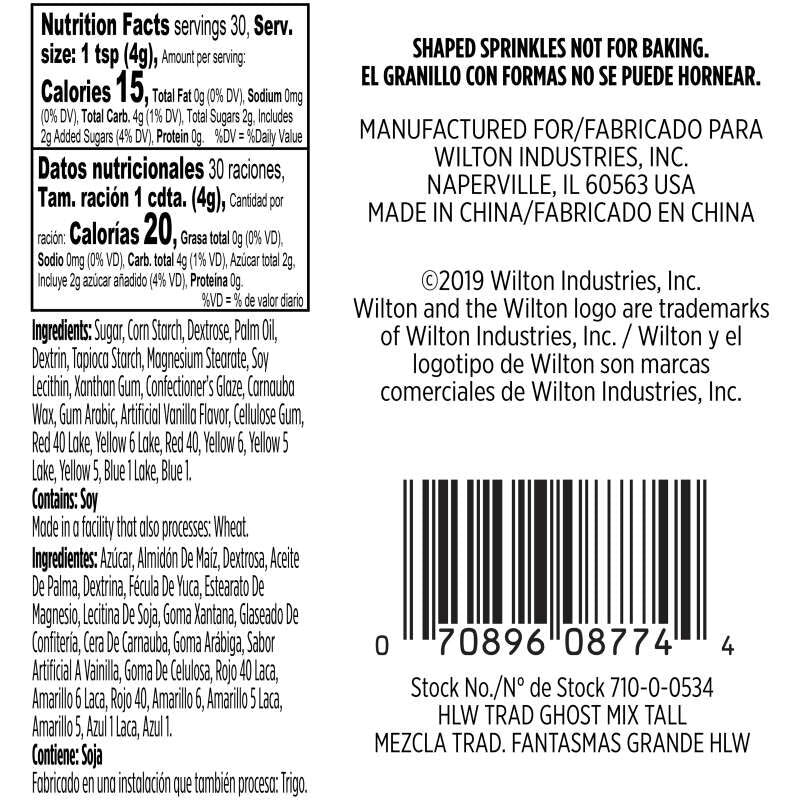 Wilton Ghost and Pumpkin Mix Sprinkles, 4.23 oz.