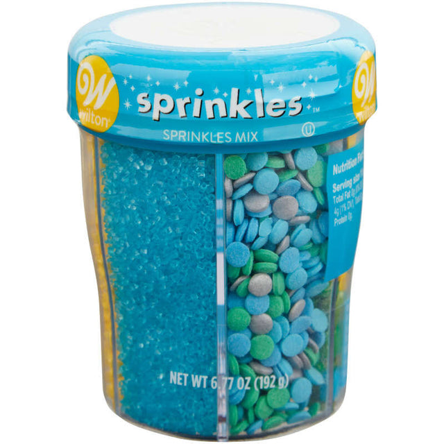 Wilton Blue, Yellow and Teal 6-Cell Sprinkle Mix, 6.77 oz.