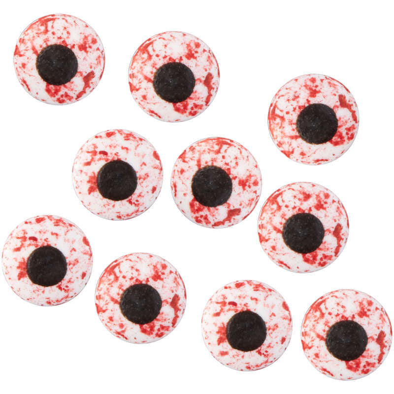 Wilton Bloody Candy Eyeballs, 1 oz. Bloodshot spooky red