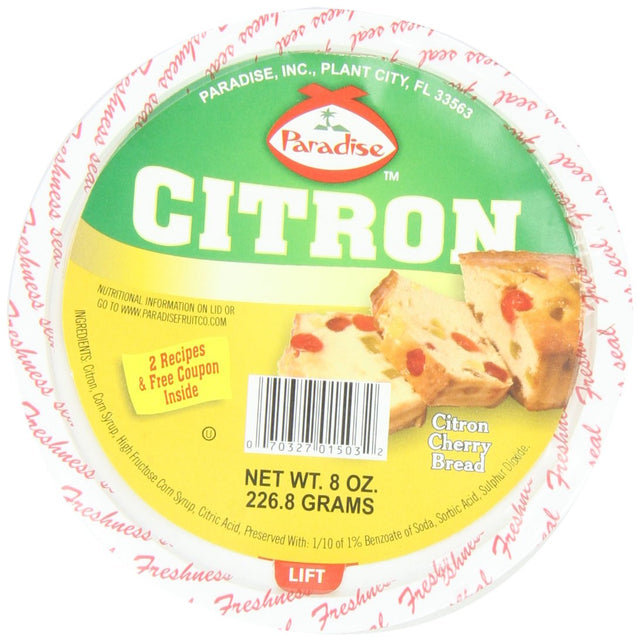 Paradise Diced Candied Citron candied fruit fruitcakes 8oz
