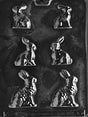 3 Sized Bunnies Chocolate Mold - LPE047