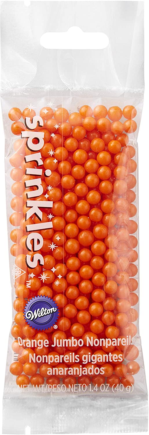 Wilton Orange Jumbo Nonpareils Sprinkles Pouch – 1.4 oz.
