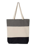11L Tri-Color Cotton Canvas Tote