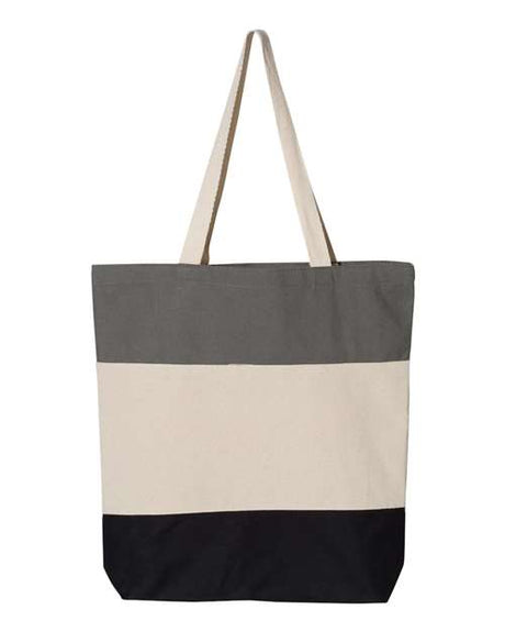 11L Tri-Color Cotton Canvas Tote