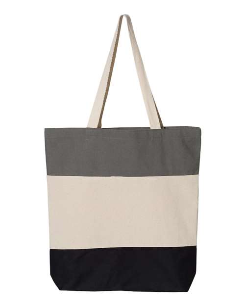 11L Tri-Color Cotton Canvas Tote