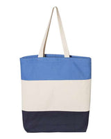 11L Tri-Color Cotton Canvas Tote