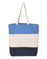 11L Tri-Color Cotton Canvas Tote
