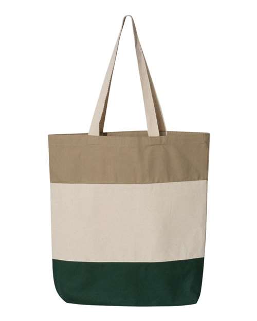 11L Tri-Color Cotton Canvas Tote