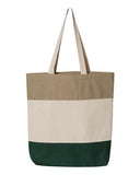 11L Tri-Color Cotton Canvas Tote