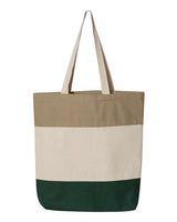 11L Tri-Color Cotton Canvas Tote