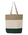 11L Tri-Color Cotton Canvas Tote
