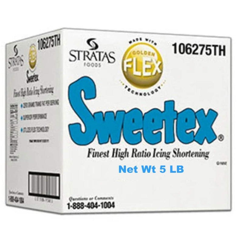 Sweetex 5 LB Golden Flex Icing Shortening High Ratio Smooth White Texture Trans Fat Free Base