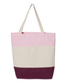 11L Tri-Color Cotton Canvas Tote