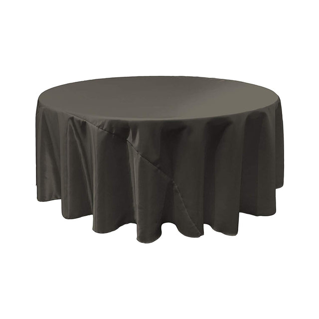 Black Bridal Satin Round Tablecloth 120″