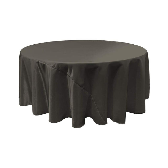 Black Bridal Satin Round Tablecloth 108″