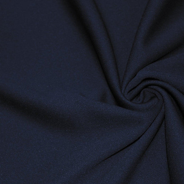 Navy Solid Stretch Scuba Double Knit Fabric