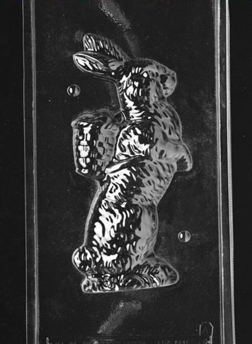 3D Jumbo Bunny with Basket Chocolate Mold - Front - LPE301A