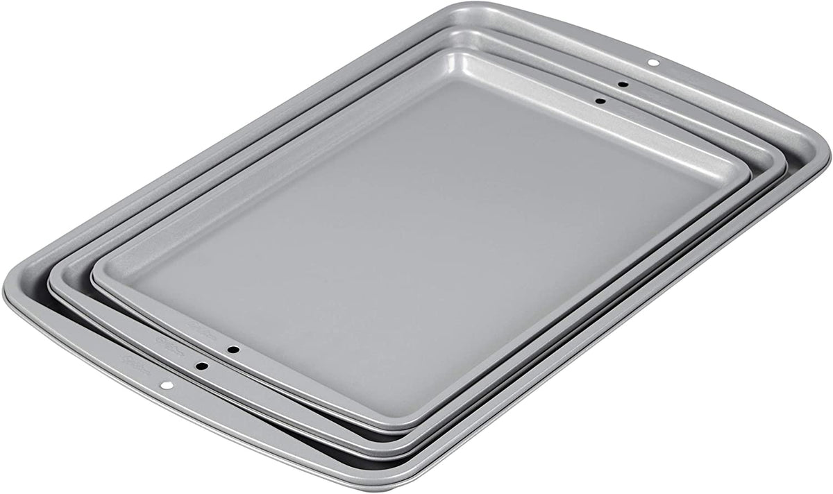 Wilton Recipe Right Non-Stick Cookie Sheet Set, 3-Piece