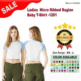 BELLA + CANVAS® Ladies Micro Ribbed Raglan Short Sleeve Baby T Shirt