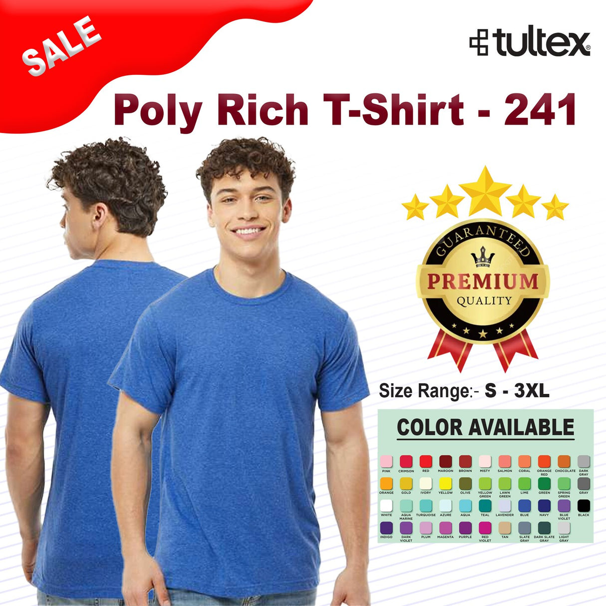 Tultex® Unisex Poly Rich Short Sleeve Crew-neck T-Shirt