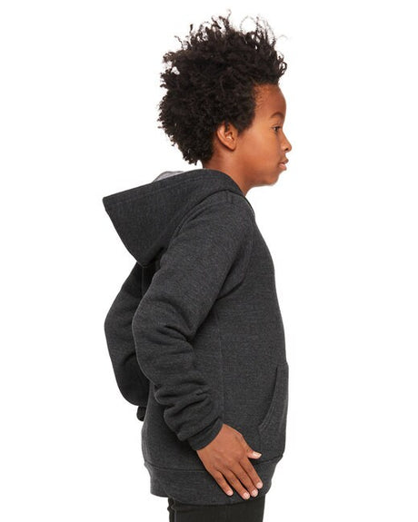 BELLA + CANVAS Bella + Canvas Youth Sponge Fleece Pullover Long Sleeve Hooded Sweatshirt in Hthr True Royal