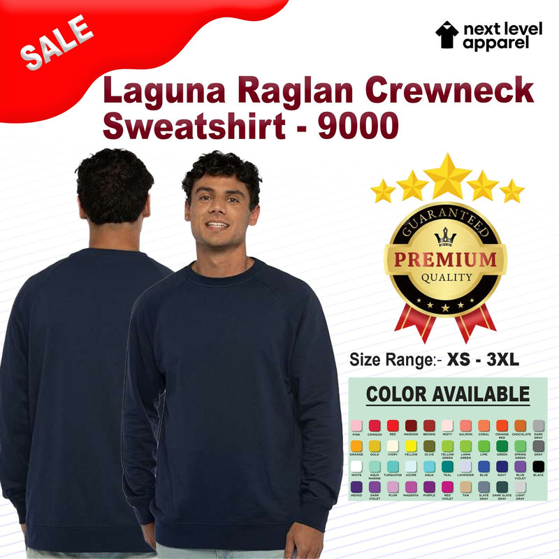 Next Level® Unisex Laguna Raglan Crewneck Sweatshirt