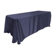 Navy Blue Bridal Satin Rectangular Tablecloth 90 x 132″