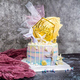 Happy Birthday Gold Cake Topper Acrylic Cake Decoration (pick your style)