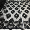 1 Yard Beaded 3D Floral Embroidered Lace Fabric on Polyester Net Mesh, 52" Width