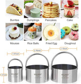 Biscuit Cutter Set (3 Pieces/Set), Stainless Steel Round Cookies Cutter with Handle, Professional Baking Dough Tools, Gift Package