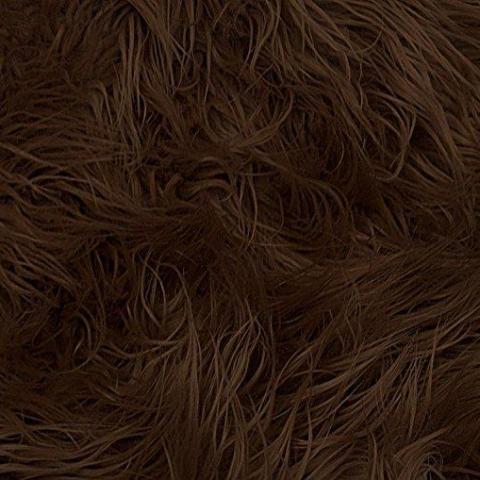 Brown Faux Fake Mongolian Animal Fur Fabric Long Pile,