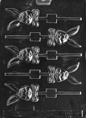 Smiling Long Eared Bunny Lolly Chocolate Mold - LPE085