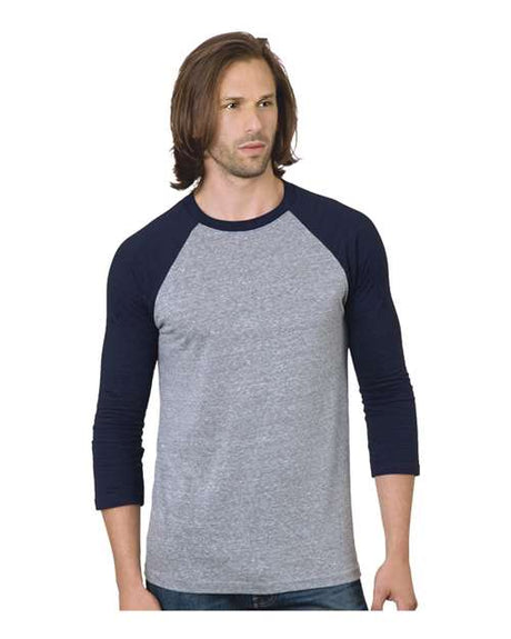 Bayside Unisex Triblend Three-Quarter Sleeve Raglan T-Shirt