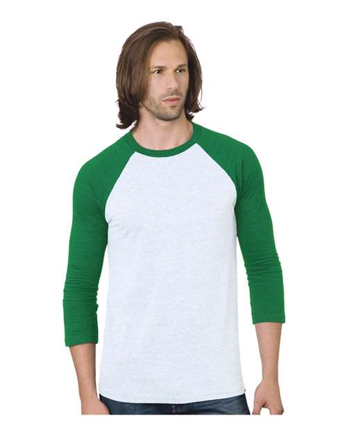 Bayside Unisex Triblend Three-Quarter Sleeve Raglan T-Shirt