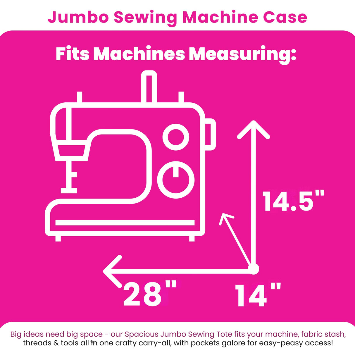 Everything Mary Jumbo 5 Wheel Collapsible Rolling Sewing Machine Storage Case Black
