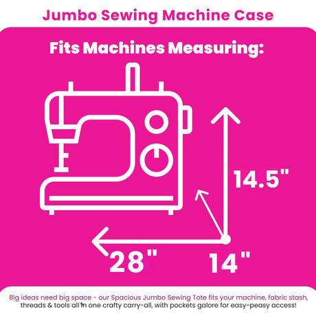 Everything Mary Jumbo 5 Wheel Collapsible Rolling Sewing Machine Storage Case Black