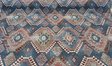 Wild Frontier Patriot Southwest Chenille Chenille Fabric - Patriot Red Blue Beige Ivory With Black Hints, 57" Width (1 Yard)
