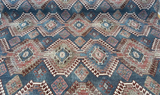 Wild Frontier Patriot Southwest Chenille Chenille Fabric - Patriot Red Blue Beige Ivory With Black Hints, 57" Width (1 Yard)