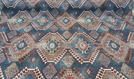 Wild Frontier Patriot Southwest Chenille Chenille Fabric - Patriot Red Blue Beige Ivory With Black Hints, 57" Width (1 Yard)