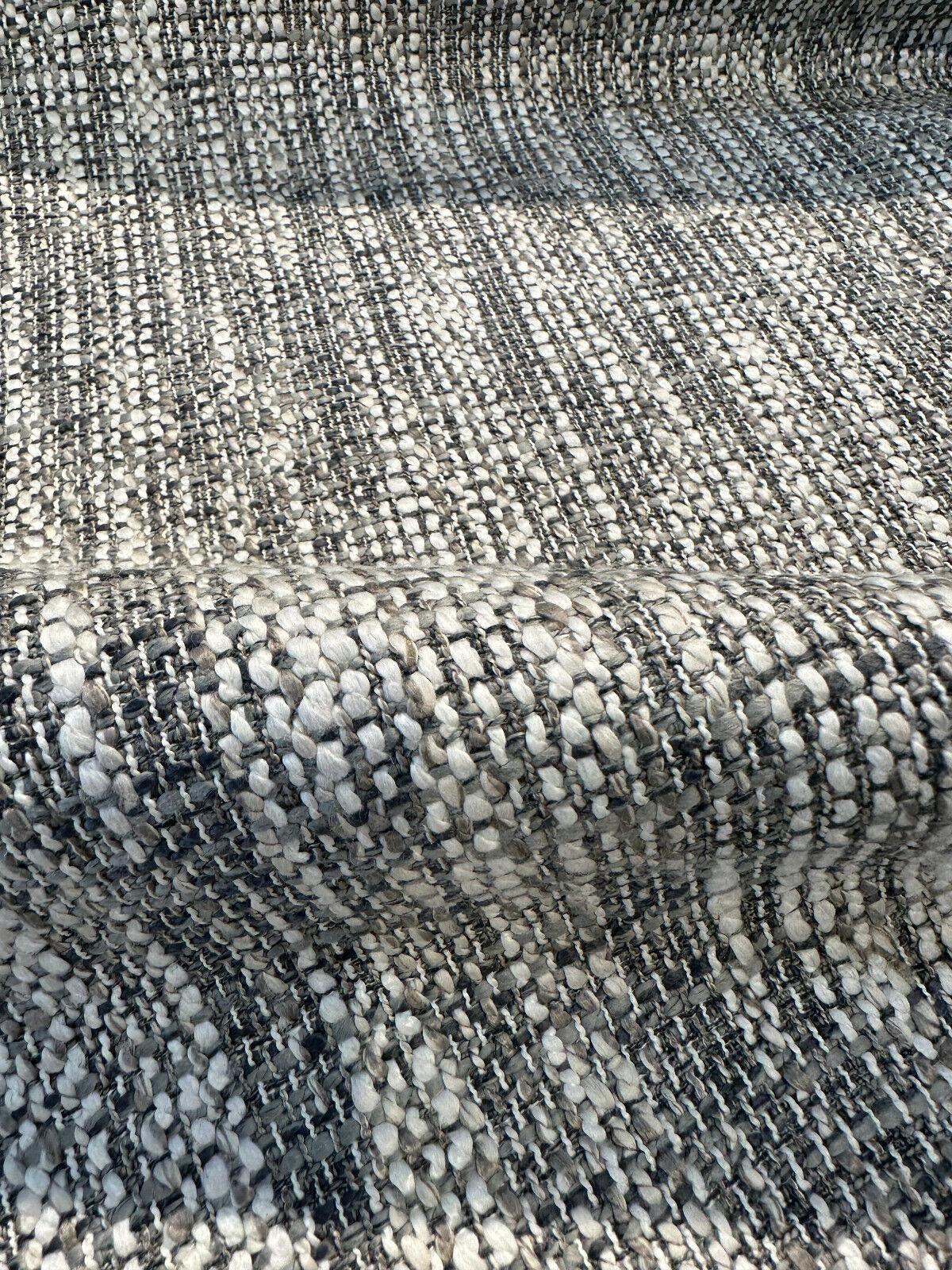 Lucky One Chenille Tweed Upholstery Fabric - Fog Gray/Off White Mix, 55" Width (1 Yard)