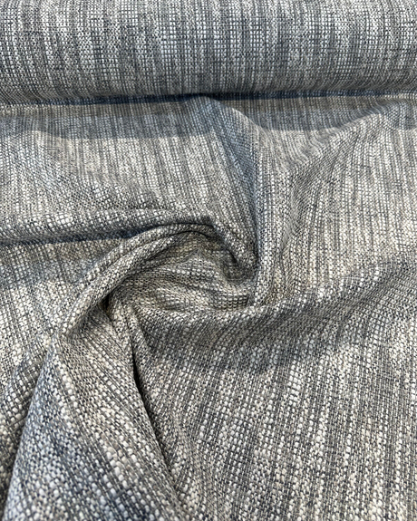 Lucky One Chenille Tweed Upholstery Fabric - Fog Gray/Off White Mix, 55" Width (1 Yard)