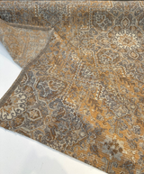 Riggs Sienna Pecan Chenille Fabric - Traditional Damask, Sienna Pecan With Gray And Charcoal, 56" Width (By The Yard)