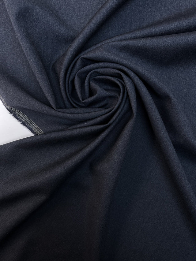 Italian Melange Blue Wool Suit Fabric