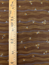 Wool Striped Yellow Brown Fabric